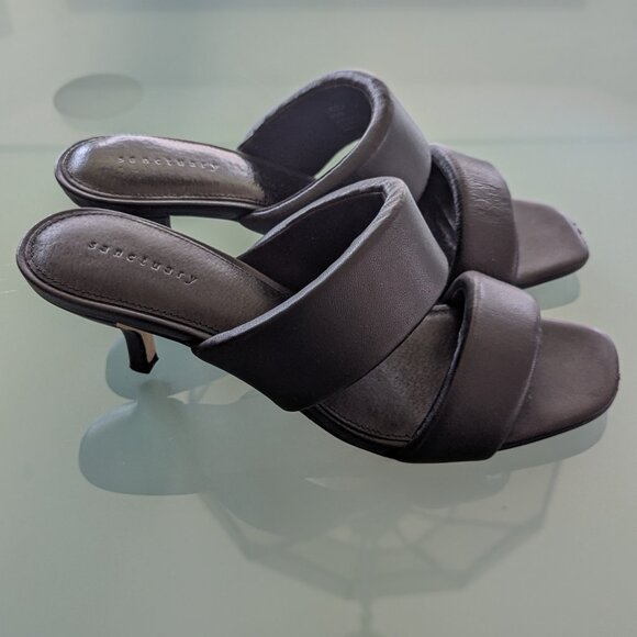 Sanctuary Women's Black Likely Square Toe Heel Sandals Memory Foam 9.5 - Picture 6 of 11